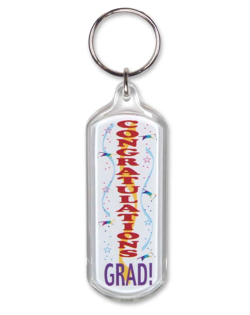 Beistle Pack of 6 red and Purple "Congratulations Grad!" Graduation Key Chains 4"